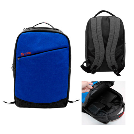 Mochila Teros, Azul, Nylon, notebook hasta 15.6".
