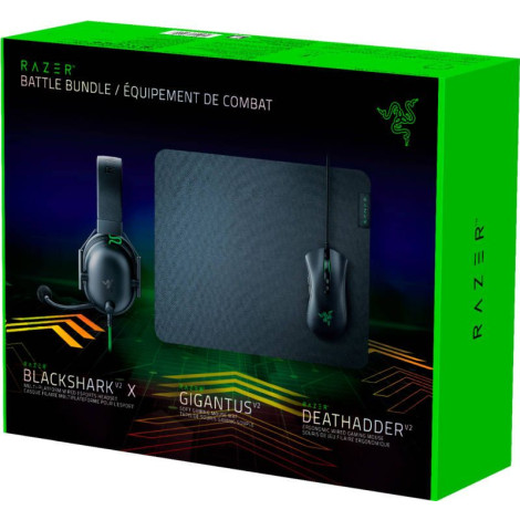 KIT GAMING RAZER BATTLE DEATHADDER V2 + BLACKSHARK V2 + GIGANTUS V2