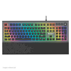 Teclado Gamer Teros TE-4180, mecanico, multimedia, iluminación RGB, USB.
