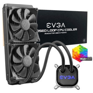 Kit de refrigeración liquida EVGA CLC 280, Intel/AMD, núcleo de Cobre, RGB LED.
