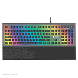 Teclado Gamer Teros TE-4180, mecanico, multimedia, iluminación RGB, USB.