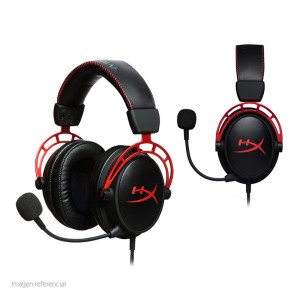 Auriculares Gaming Kingston HyperX Cloud Alpha, micrófono desmontable, 3.5mm, Negro/Rojo.