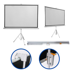 Ecran con Tripode Intense Devices ID-EC80TPHD, 162 x 121 mts, 4:3 (80"), Blanco Mate.