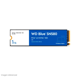 Unidad de estado solido Western Digital Blue SN580 1TB M.2 2280, PCIe Gen 4.0 x4 NVMe 1.4b